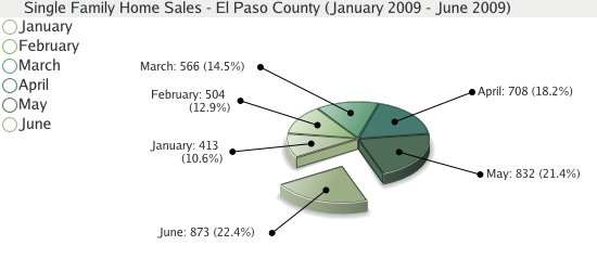 Single Family Home Sales for El Paso County - June 2009