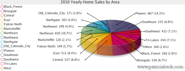 2010 Yearly Home Sales by Area